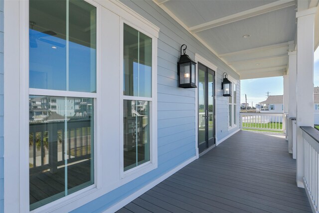 wooden deck with a porch