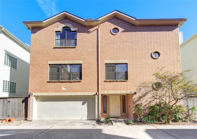 view of front of property featuring a garage