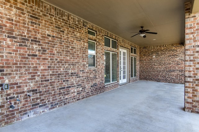 view of patio / terrace with ceiling fan