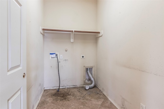 clothes washing area featuring electric dryer hookup, hookup for a gas dryer, and hookup for a washing machine