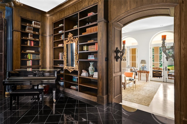 walk in closet featuring french doors