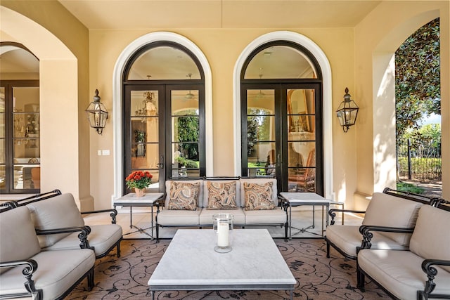 view of patio featuring an outdoor hangout area