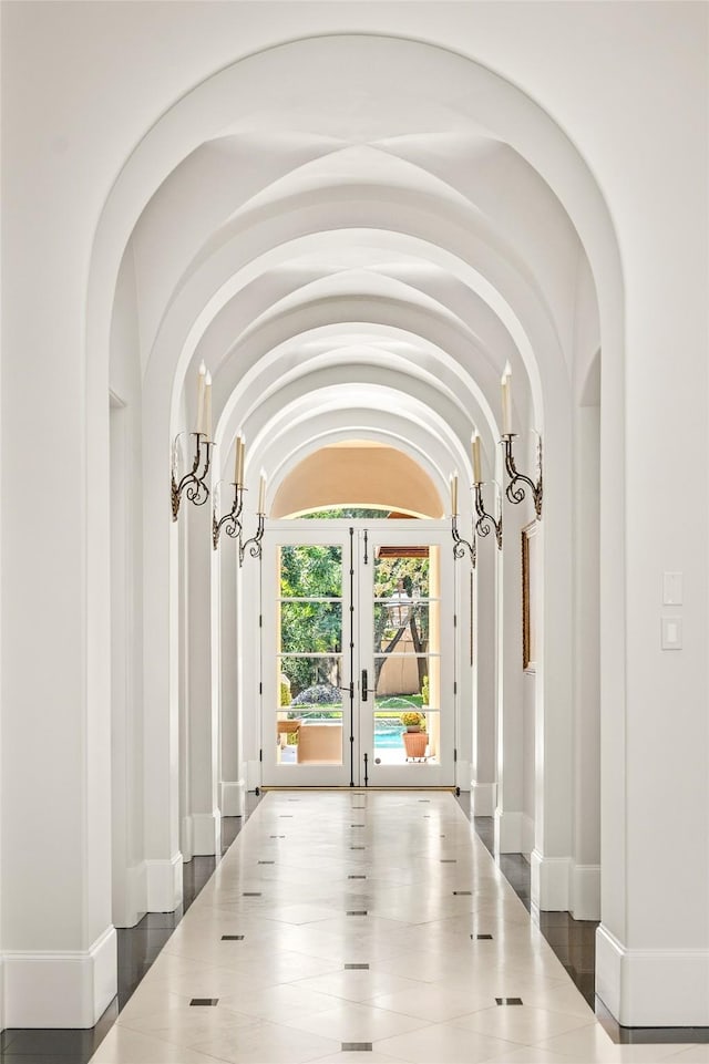 interior space with french doors