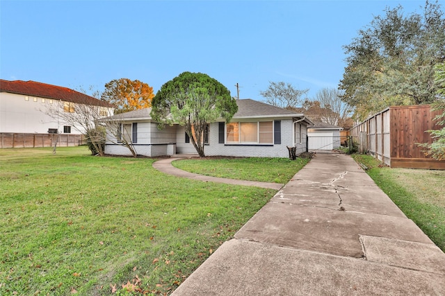 view of front of house with a front yard