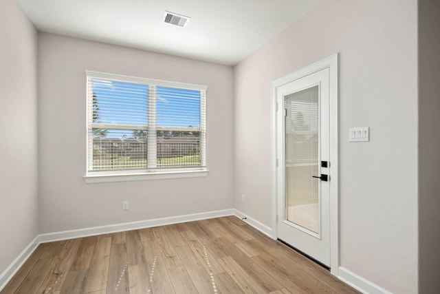 doorway featuring light hardwood / wood-style floors