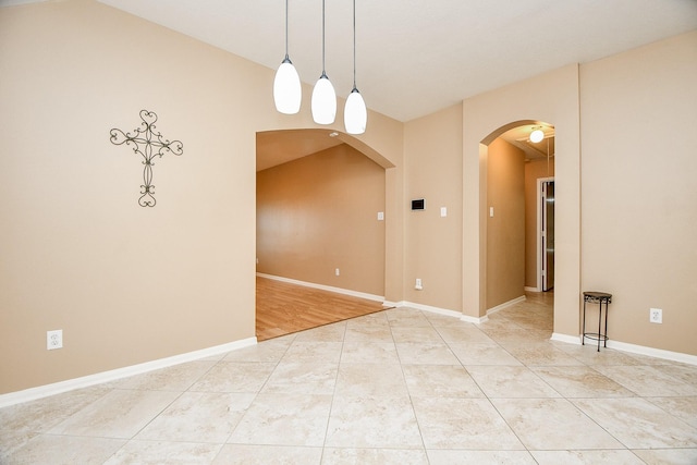 view of tiled spare room