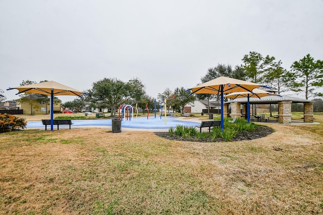 view of home's community featuring a yard, a playground, and a gazebo