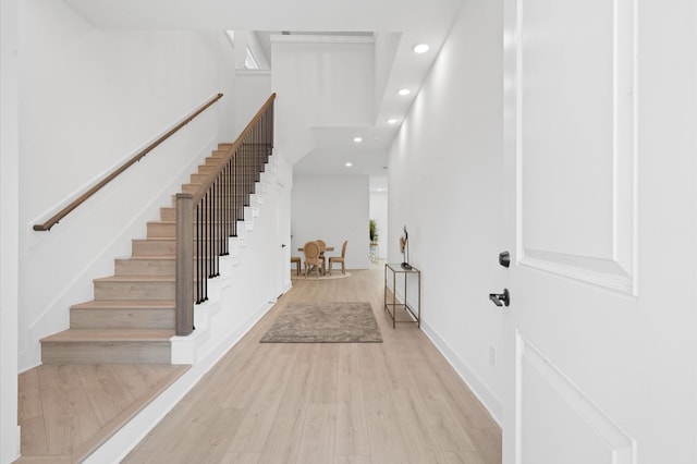 foyer featuring light hardwood / wood-style floors