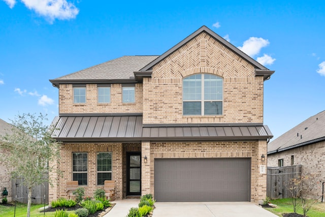 view of front facade featuring a garage