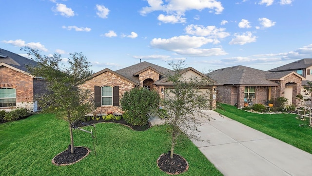 view of front of home featuring a front lawn