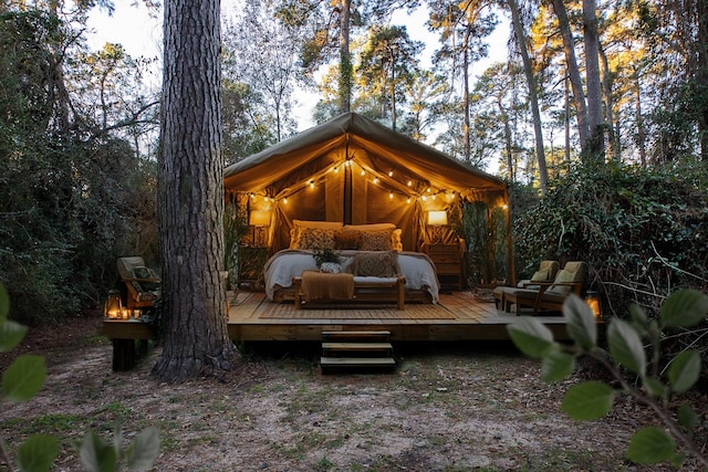 deck with an outdoor living space