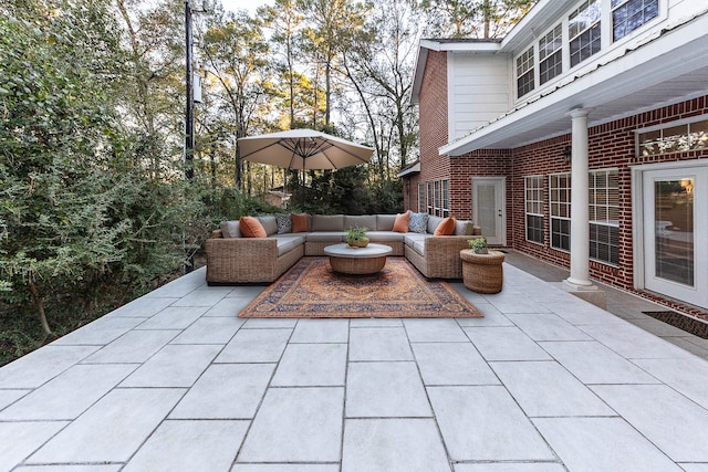 view of patio with an outdoor hangout area