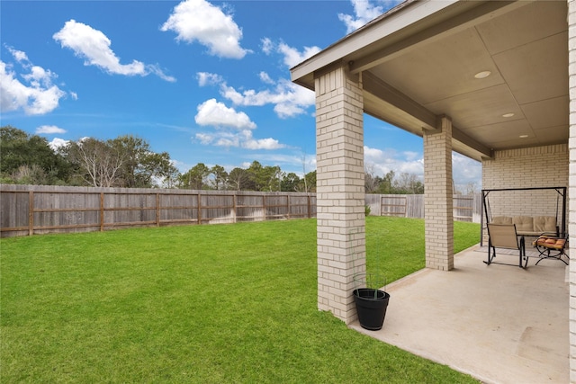 view of yard with a patio