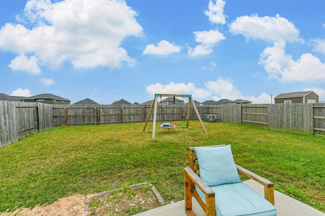 view of yard featuring a playground