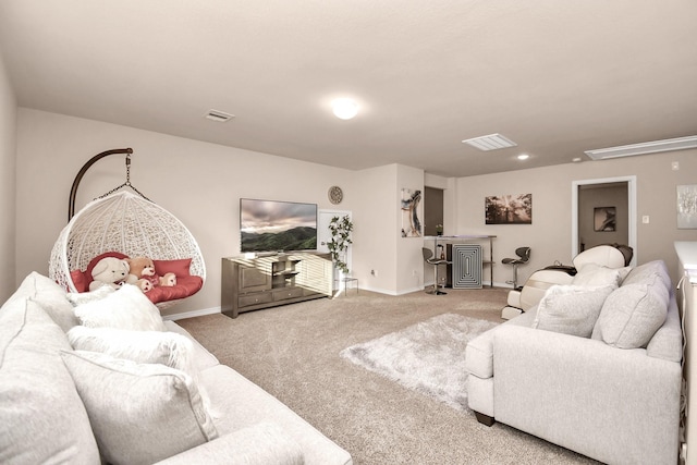 view of carpeted living room