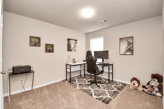 office featuring carpet flooring