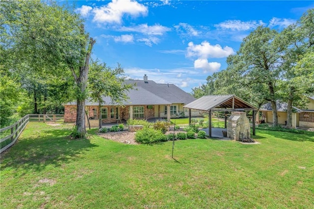 view of yard featuring a gazebo