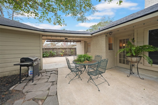 view of patio featuring grilling area