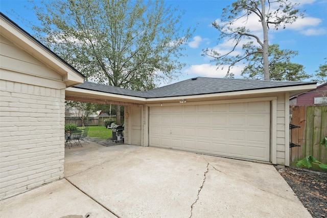 view of garage