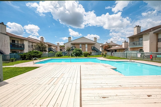 view of pool featuring a patio