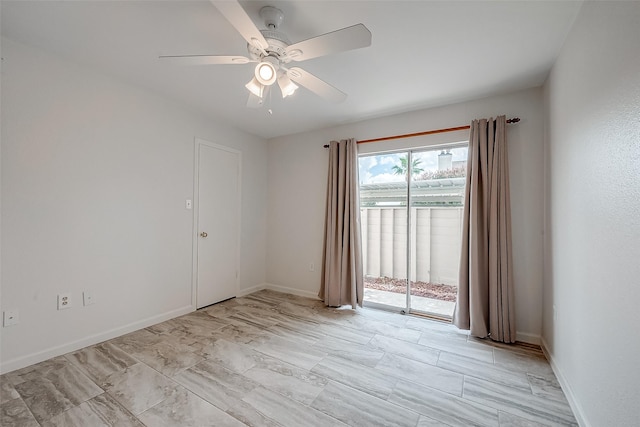 empty room with ceiling fan