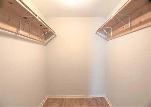 walk in closet featuring hardwood / wood-style flooring