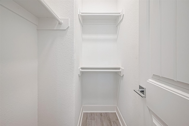 spacious closet featuring light wood-type flooring