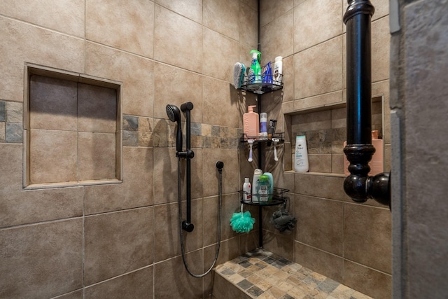 room details with a tile shower