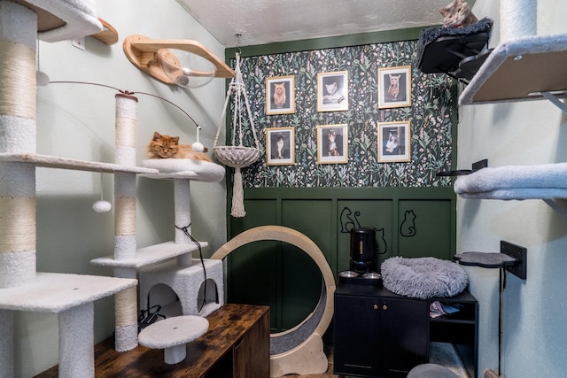 bathroom with a textured ceiling