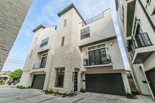 view of building exterior with a garage