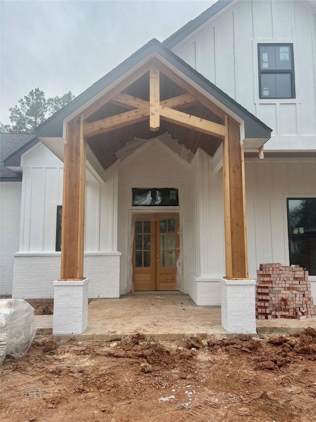 entrance to property with french doors