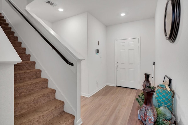 entrance foyer featuring light hardwood / wood-style flooring