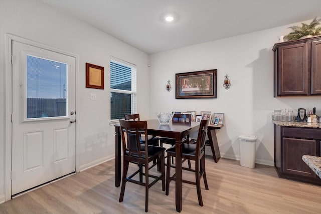 dining area featuring light hardwood / wood-style floors