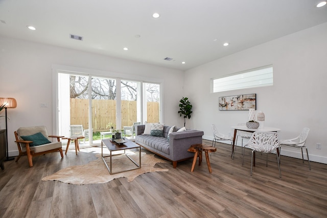 living room featuring hardwood / wood-style floors