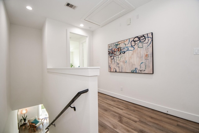 hallway featuring hardwood / wood-style floors