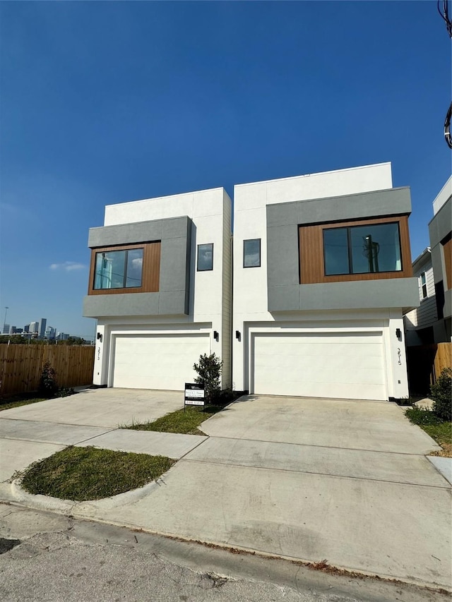 contemporary house with a garage