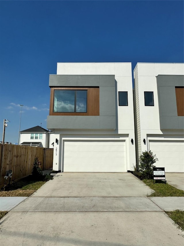 view of front of house with a garage