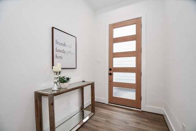 entryway featuring hardwood / wood-style floors