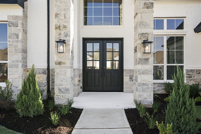 view of exterior entry with french doors