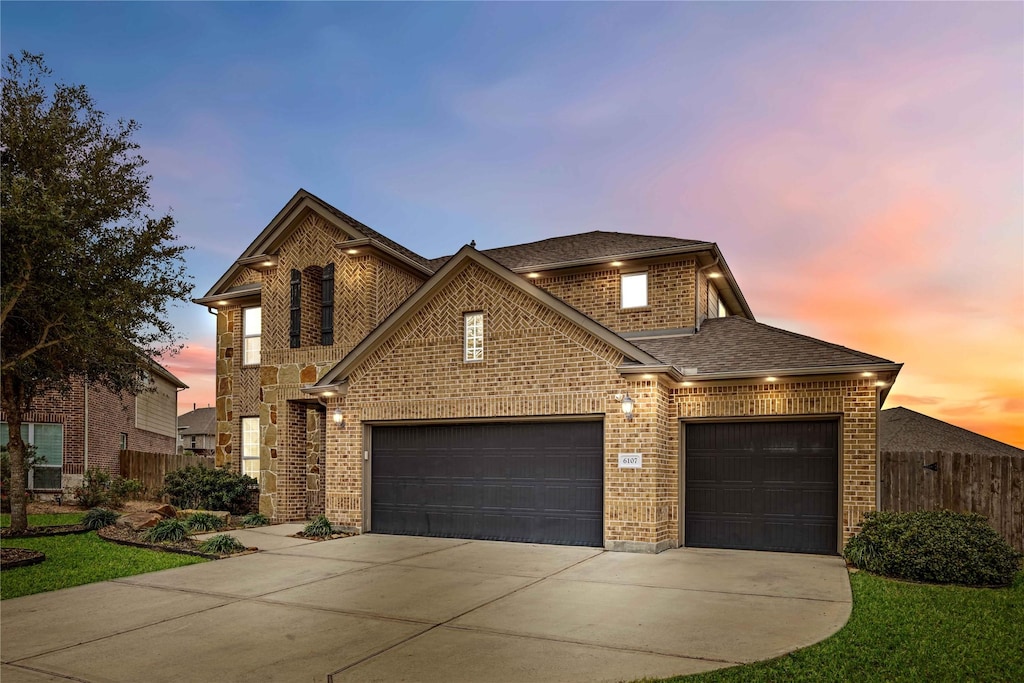 view of property with a garage