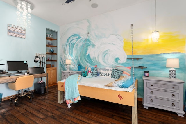 bedroom featuring dark wood-type flooring