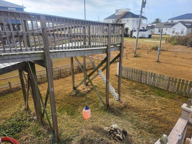 view of yard featuring a deck