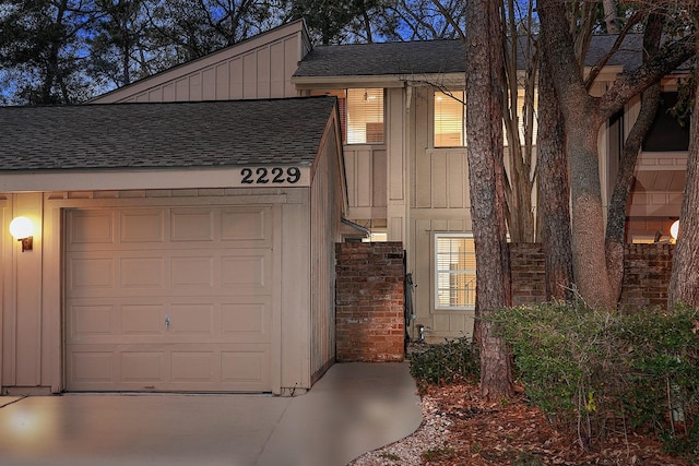 view of front of home with a garage