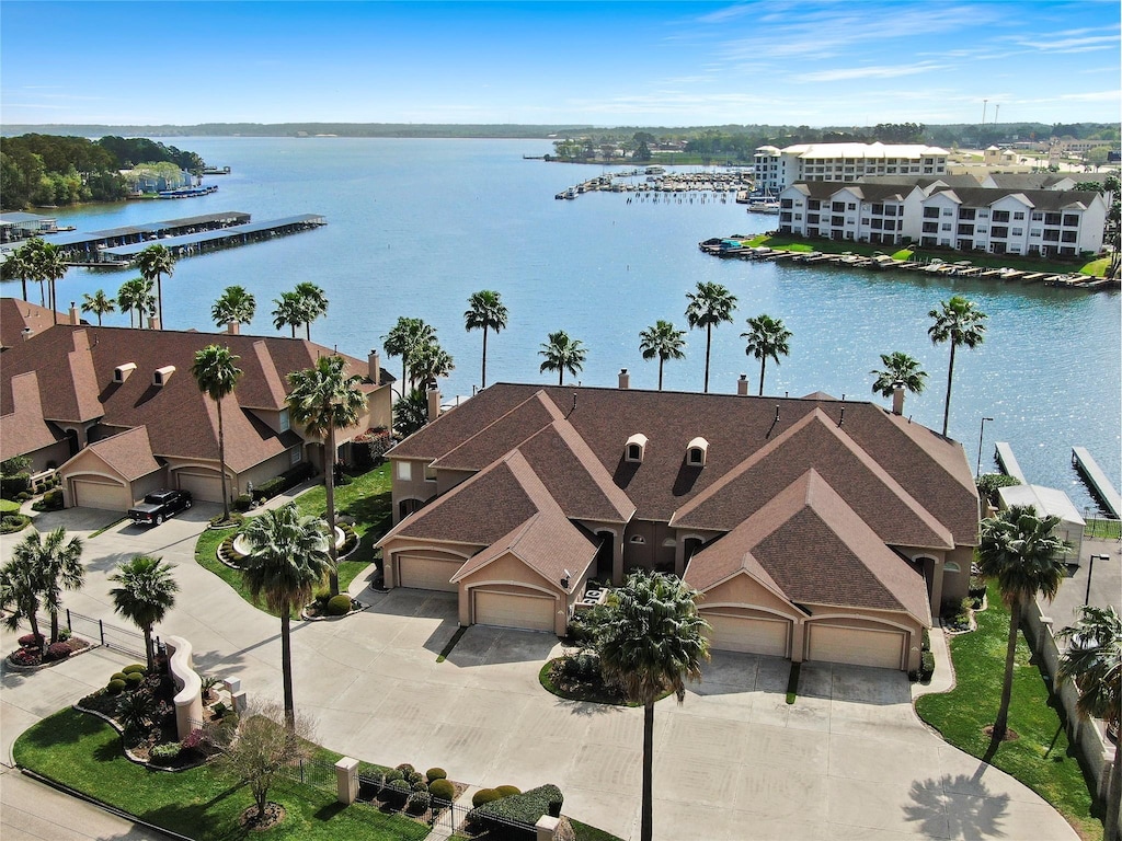 15637 Marina Dr Unit 11, Conroe, TX 77356 - aerial view with a water view