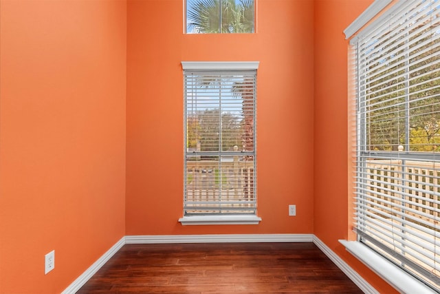 spare room featuring hardwood / wood-style flooring