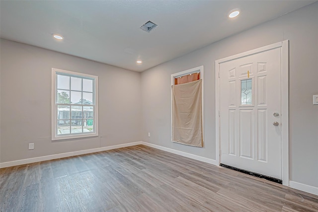 entrance foyer featuring light hardwood / wood-style floors