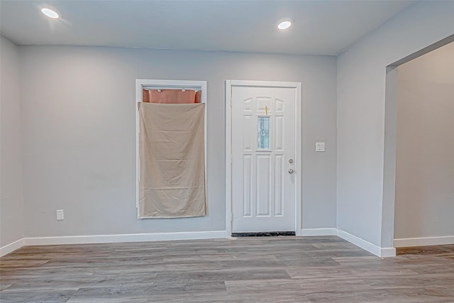 foyer entrance featuring light hardwood / wood-style floors