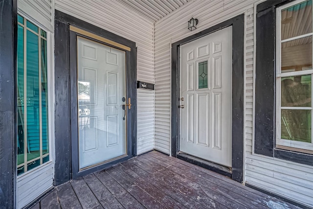 entrance to property with a porch