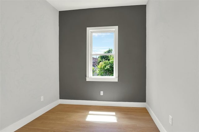 empty room with light wood-type flooring