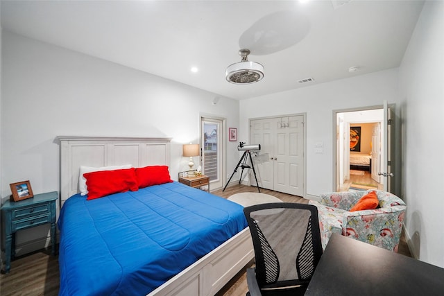 bedroom featuring light wood-type flooring